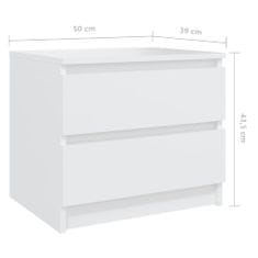 Greatstore Noční stolek bílý 50 x 39 x 43,5 cm dřevotříska