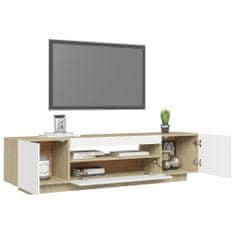 Greatstore TV skříňka s LED osvětlením bílá a dub sonoma 160 x 35 x 40 cm