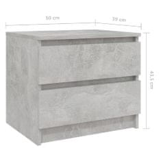 Vidaxl Noční stolky 2 ks betonově šedé 50x39x43,5 cm kompozitní dřevo