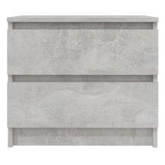 Greatstore Noční stolky 2 ks betonově šedé 50 x 39 x 43,5 cm dřevotříska