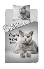 Detexpol Povlečení Crazy Cat Bavlna, 140/200, 70/80 cm