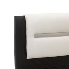 Greatstore Rám postele s LED světlem černobílý umělá kůže 180 x 200 cm