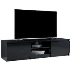 Greatstore TV stolek černý s vysokým leskem 140 x 40 x 35,5 cm dřevotříska