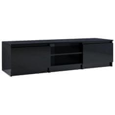 Greatstore TV stolek černý s vysokým leskem 140 x 40 x 35,5 cm dřevotříska