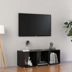 Greatstore TV stolek černý s vysokým leskem 107 x 35 x 37 cm dřevotříska