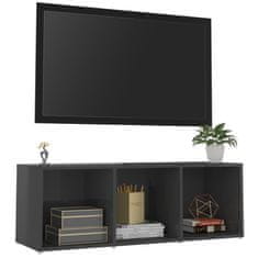 Vidaxl TV stolek šedý s vysokým leskem 107 x 35 x 37 cm dřevotříska