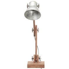 Greatstore Industriální stolní lampa stříbrná kulatá 58 x 18 x 90 cm E27