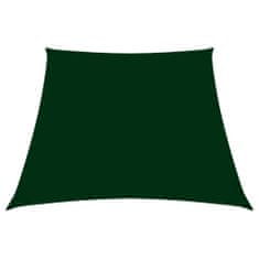 Greatstore Stínící plachta oxfordská látka lichoběžník 3/4x3m tmavě zelená
