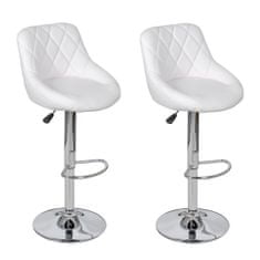 Vidaxl 240466 Bar Stools 2 pcs White Faux Leather