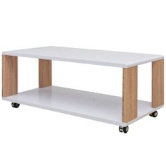 Greatstore Vysoce lesklý konferenční stolek bílý