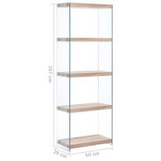 Greatstore Knihovna s 5 policemi dub 60 x 29 x 167 cm MDF