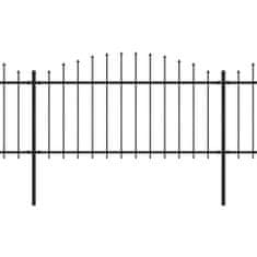 Greatstore Zahradní plot s hroty ocel (1,25–1,5) x 17 m černý