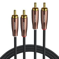 Ugreen AV199 stereo audio kabel 2x RCA Cinch 5m, hnedý