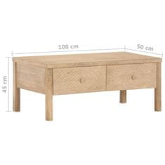 Greatstore Konferenční stolek 100 x 50 x 45 cm masivní mangovníkové dřevo