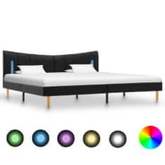 Greatstore Rám postele s LED světlem černý umělá kůže 180 x 200 cm