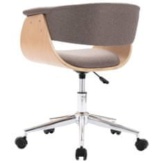 Greatstore Otočná kancelářská židle taupe ohýbané dřevo a textil