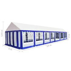 Greatstore Zahradní altán PVC 6 x 14 m modrý a bílý