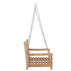 Greatstore Houpačka s černou poduškou 120 cm masivní teak