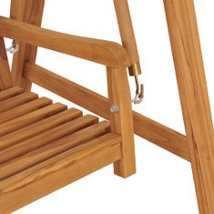 Greatstore Houpačka s šedou poduškou 170 cm masivní teak