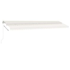 Petromila Ručně zatahovací markýza s LED světlem 600 x 350 cm krémová