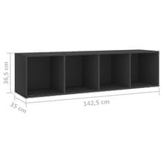 Greatstore TV skříňky 3 ks šedé 142,5 x 35 x 36,5 cm dřevotříska