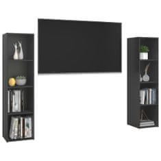 Greatstore TV skříňky 2 ks šedé 142,5 x 35 x 36,5 cm dřevotříska