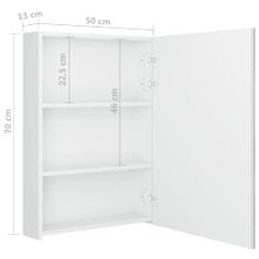 Greatstore LED koupelnová zrcadlová skříňka zářivě bílá 50 x 13 x 70 cm