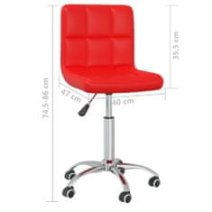 Vidaxl Otočné jídelní židle 2 ks červené umělá kůže