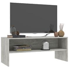 Greatstore TV stolek šedý 100 x 40 x 40 cm dřevotříska