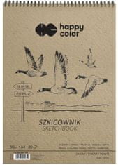 CBPAP Blok skicák BIRDS A4, bílý, 90 g / m2, 80 listů, Happy Color