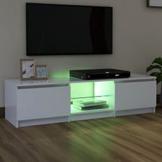 Greatstore TV skříňka s LED osvětlením bílá 140 x 40 x 35,5 cm