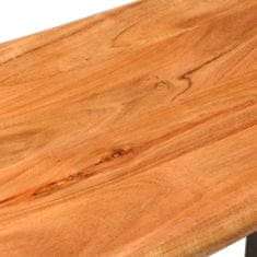 Vidaxl Lavice s živou hranou 110 cm masivní akáciové dřevo a ocel