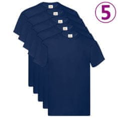 Greatstore Fruit of the Loom Originální trička 5 ks námořnicky modrá 5XL bavlna