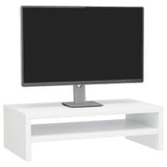 Vidaxl Stojan na monitor bílý s vysokým leskem 42x24x13 cm dřevotříska