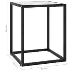 Vidaxl Konferenční stolek černý s bílým mramorovým sklem 40x40x50 cm