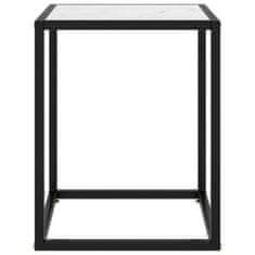 Vidaxl Konferenční stolek černý s bílým mramorovým sklem 40x40x50 cm