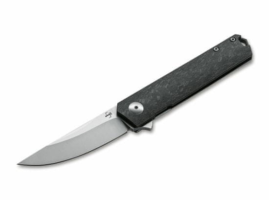 Böker Plus 01BO231 Kwaiken Compact Flipper Marble kapesní nůž 7,7 cm, uhlíkové vlákno, titan, pouzdr
