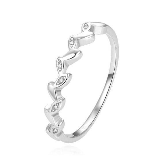 Beneto Půvabný stříbrný prsten s čirými zirkony AGG389