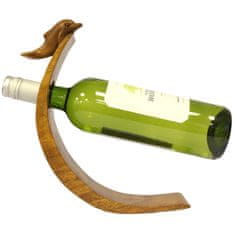 AWGifts Dřevěný stojan na víno - Delfín