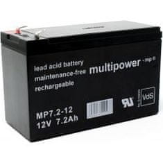 POWERY Olověný akumulátor (multipower) MP7,2-12 Vds nahrazuje Panasonic LC-R127R2PG