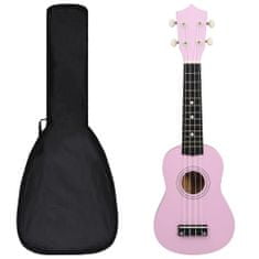 Vidaxl vidaXL sopránové ukulele s pouzdrem pro děti růžové 21"