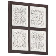 Greatstore Ručně vyřezávaný nástěnný panel MDF 40x40x1,5 cm hnědý a bílý