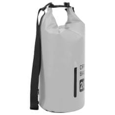 Greatstore Nepromokavý vak se zipem šedý 20 l PVC