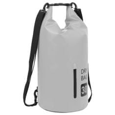 Greatstore Nepromokavý vak se zipem šedý 30 l PVC