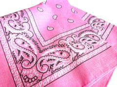 Motohadry.com Šátek Paisley bandana - 43602, růžová, 55x55 cm