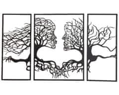 MAJA DESIGN Dřevěný obraz trojdílný - stromový MUŽ a ŽENA - černý