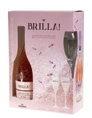 Prosecco Dárková sada Prosecco Rosé Brilla DOC, 0,75l + 2 skleničky