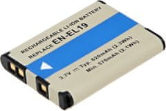 Baterie T6 Power pro digitální fotoaparát Sony EN-EL19, Li-Ion, 3,7 V, 620 mAh (2,3 Wh), černá