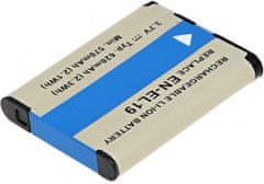 Baterie T6 Power pro digitální fotoaparát Sony EN-EL19, Li-Ion, 3,7 V, 620 mAh (2,3 Wh), černá