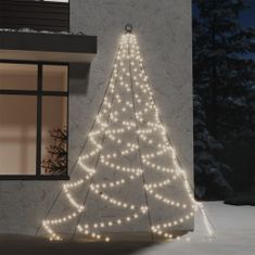 Greatstore Nástěnný stromek s kovovým hákem 260 LED diod teplá bílá 3 m